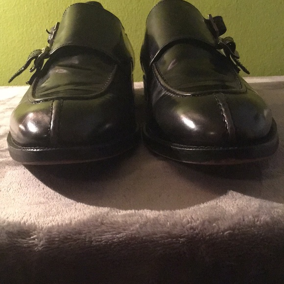 Joe abboud black antique double monk strap shoes main image 4